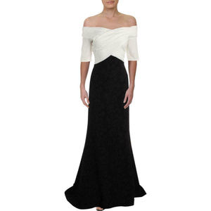 Shoji Womens Hudson Off-The-Shoulder Crepe Formal